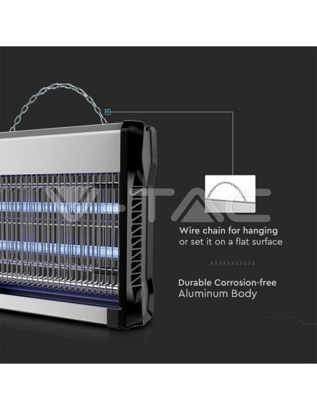 V-TAC VT-3216 11179 Elektrisches Moskitonetz 16W mit 2 UV-Röhren T5