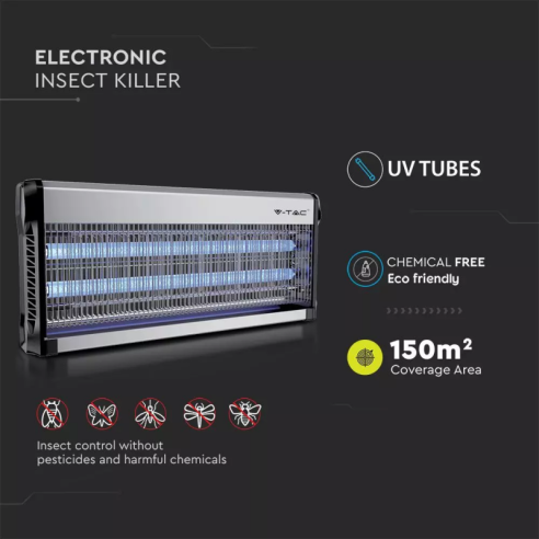 Zanzariera Elettrica 40W con 2 Tubi...