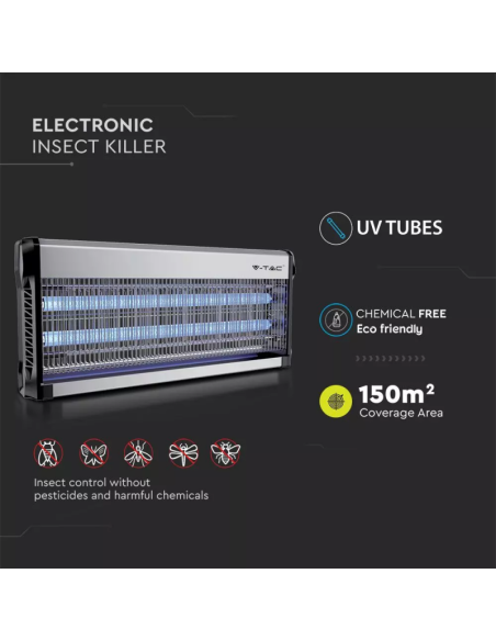 40W Elektrische Klamboe met 2 UV T8 Buizen - V-TAC VT-3240 11182