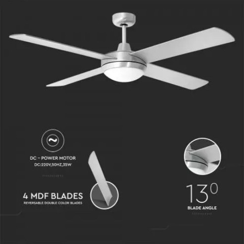 Ventilador de techo con luz (2xE27),...