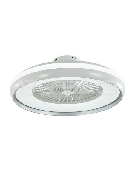 Ventilatore da soffitto con luce, 45W, 5 velocità, diametro 60cm, grigio, con telecomando - V-TAC VT-5022 217935