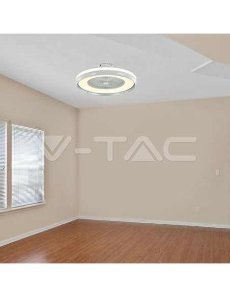 Deckenventilator mit Licht, 45W, 5 Geschwindigkeiten, Durchmesser 60cm, grau, mit Fernbedienung - V-TAC VT-5022 217935