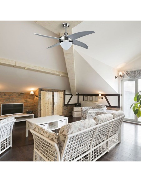 Ventilateur de plafond avec lumière, 60W, 3 vitesses, diamètre 106cm, avec télécommande - V-TAC VT-6043-4 7915