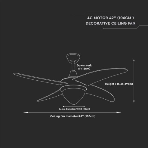 Ceiling fan with light, 60W, 3...