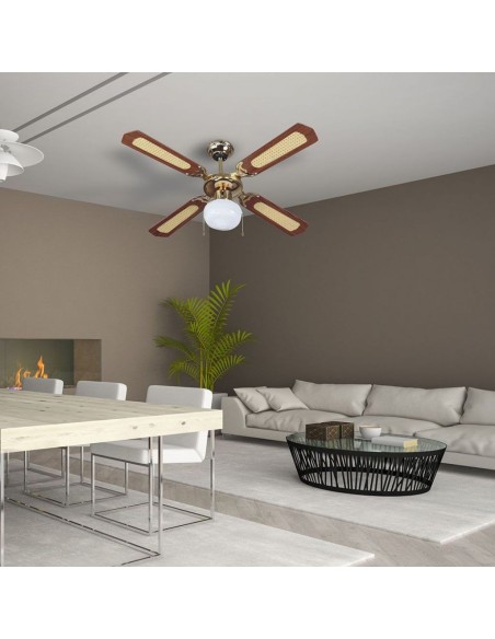 Ventilatore da soffitto con luce (1xE27), 50W, 3 velocità, diametro 106cm - V-TAC VT-6042-4 7914