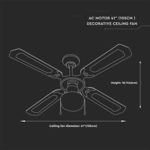 Ventilador de techo con luz (1xE27),...