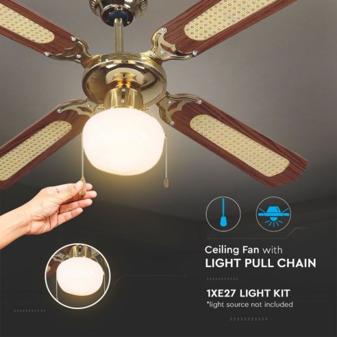 Deckenventilator mit Licht (1xE27),...