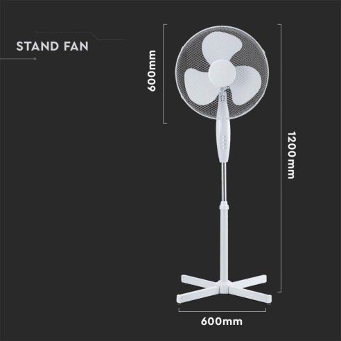 Ventilateur sur pied, 40W, 3...
