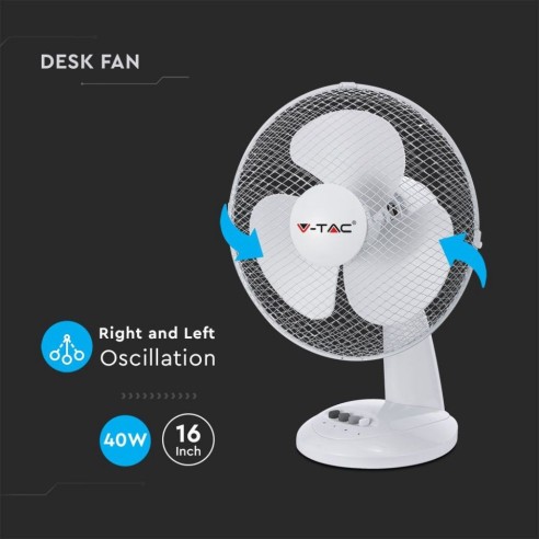 Tischventilator, 40W, 3...