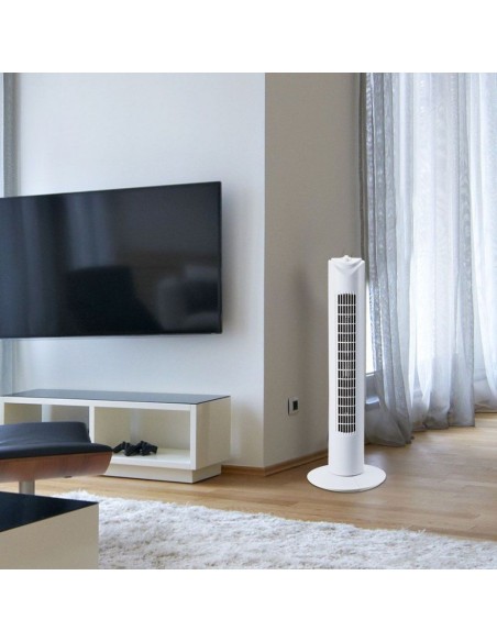 Ventilateur sur pied, 45W, 3 vitesses, fonction oscillante, hauteur 78cm, avec minuterie - V-TAC VT-4538 7926