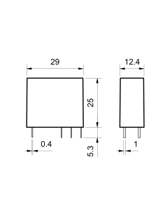 Power relay, 6 Vdc, DPDT, 8... 2