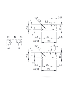 Vermogensrelais, 12 Vdc,... 2