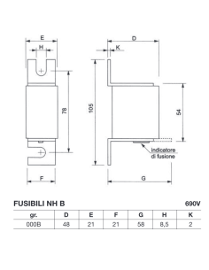 Fuse NH 000 B aR, super... 2