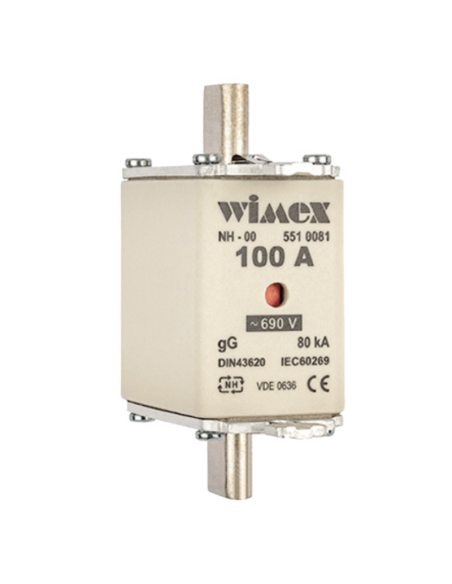 Fusibile NH 00, intervento ritardato, 690V 80A, impiego gG - Wimex 5510080