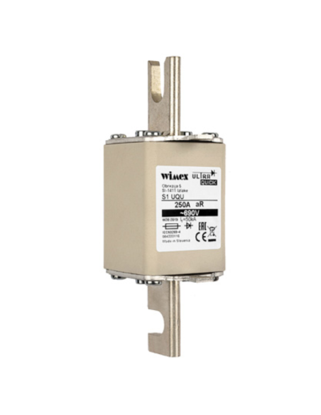 Fuse NH 1 B gR/aR, super fast, with striker, 690V 160A, bolt fixing - Wimex 5522360
