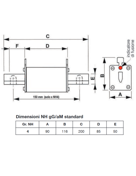 Zekering NH 4, 500V 1000A, gebruik aM - Wimex 5509710