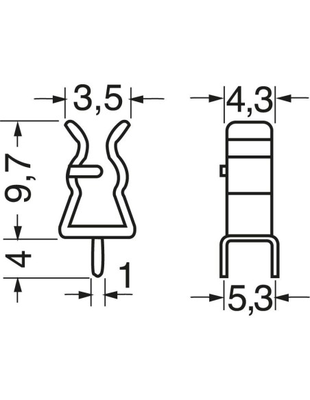 Leiterplatten-Sicherungsclip für Sicherungen ⌀5mm
