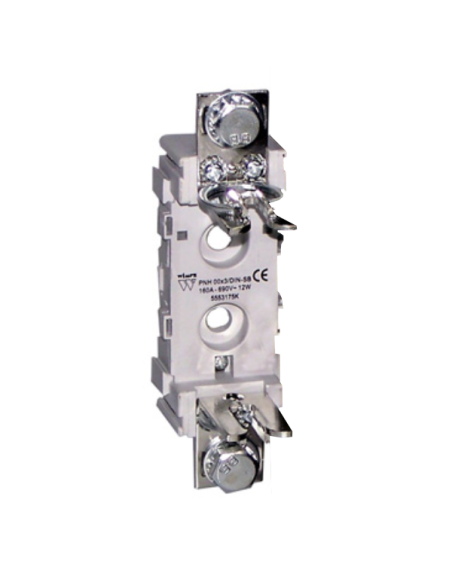 Portafusibles para fusibles NH 00, unipolar, 690V 160A, montaje en carril DIN, tipo PNH00-DIN-SB - Wimex 5550175K