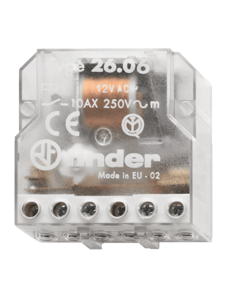 Relé paso a paso, impulso electromecánico, 230 Vca, 2 contactos NA, 10A, Serie 26 - Finder 26.06.8.230.0000