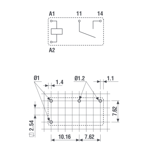 Relais, 12 Vdc, SPST-NO, 6 A,...