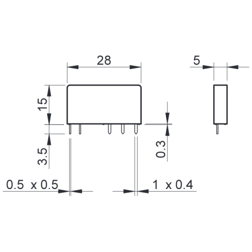 Relé electromecánico delgado, 5 Vcc,...