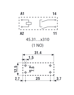 Vermogensrelais, 12 Vdc,... 2