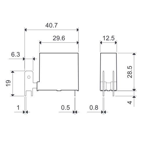 Power relays, with faston 250, 12...
