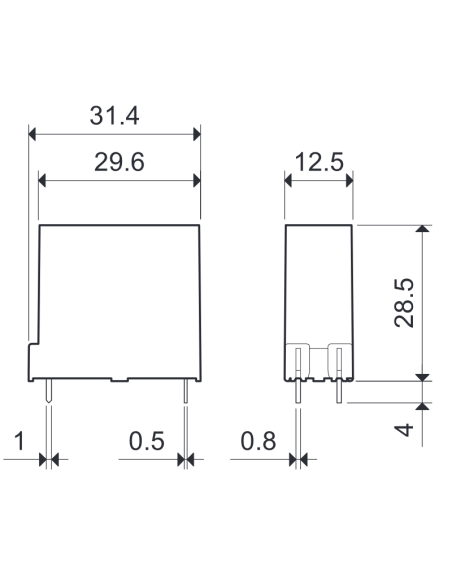 Leistungsrelais, 24 Vdc, SPST-NO, 16 A, Durchsteckrelais (THT), Serie 45.31 - Finder 45.31.7.024.0310