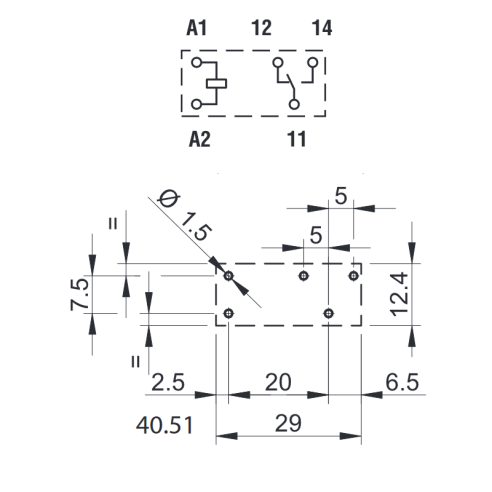 Power relay, 5 Vdc, SPDT, 12 A,...