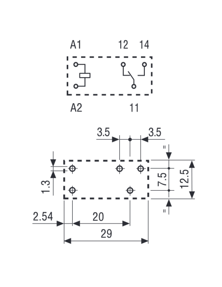 Low profile relays, 12 Vdc, SPDT, 12 A, through-hole (THT), series 41.31 - Finder 41.31.9.012.0010