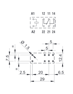Relé de potencia, 24 Vcc,... 2
