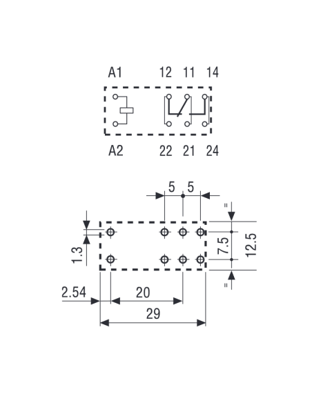 Low profile relay, 24 Vdc, SPDT, 16 A, through-hole (THT), 41.61 series - Finder 41.61.9.024.0010