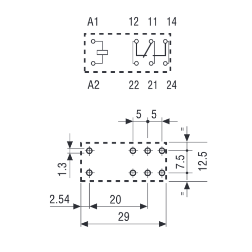 Low profile relay, 24 Vdc, SPDT, 16...
