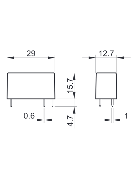 Solid-state relais, laag profiel, 12Vdc, SPST-NO, 3 A, schakelspanning 240Vac, serie 41.81 - Finder 41.81.7.012.8240