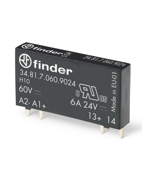 Solid-state slim relay, 24Vdc, SPST-NO, 2 A, switching voltage 240Vac, series 34.81 - Finder 34.81.7.024.8240