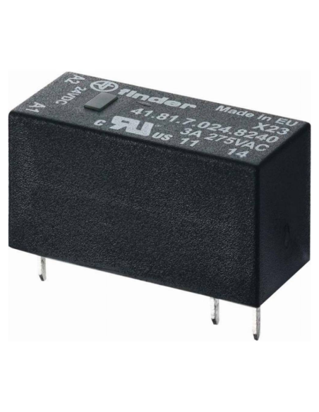 Solid-state relais, laag profiel, 24Vdc, SPST-NO, 5 A, schakelspanning 24Vdc, serie 41.81 - Finder 41.81.7.024.9024
