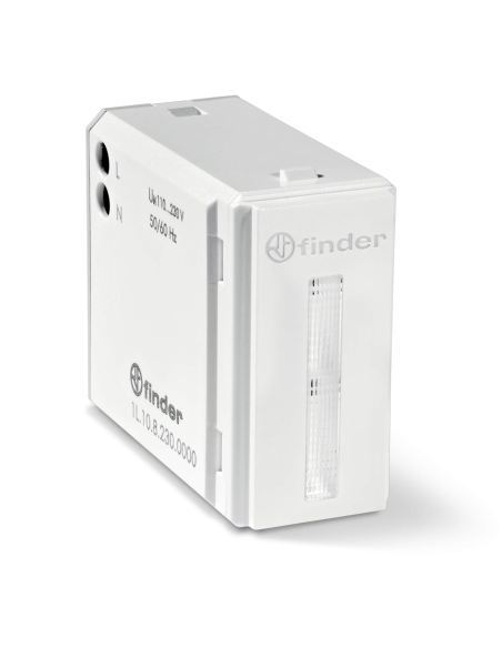 Módulo luminoso emergencia Lumos, 230Vac, blanco, compatible Ave, BTicino, Gewiss, Simon-Urmet, Vimar - Finder 1L.10.8.230.0000