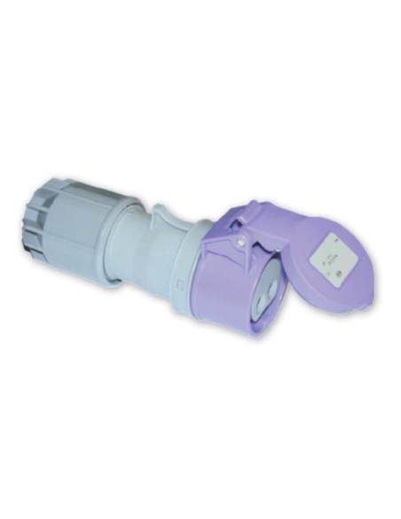 Presa per bassissima tensione, 24V, 2P, 16A, IP54, viola - Rosi 9011
