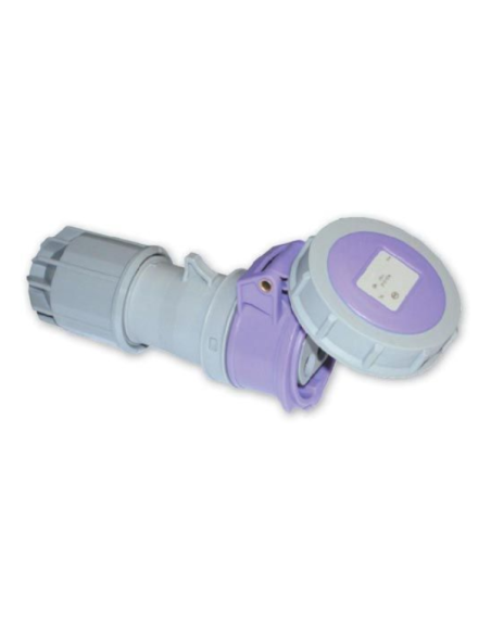 Kleinspannungssteckdose, 24V, 2P, 16A, IP67, violett - Rosi 9071