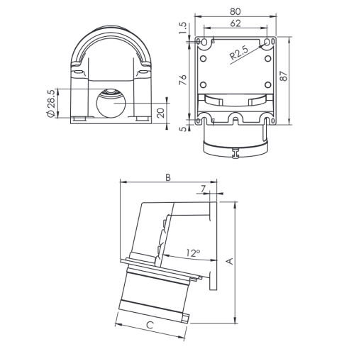 Industrial wall plug, 380V, 3P+E,...