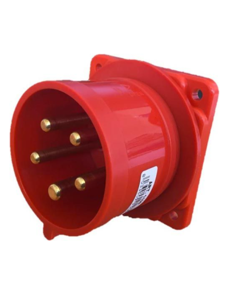 Spina industriale da incasso, 380V, 3P+N+T, 32A, IP54, 75x75mm - Rosi 1001109