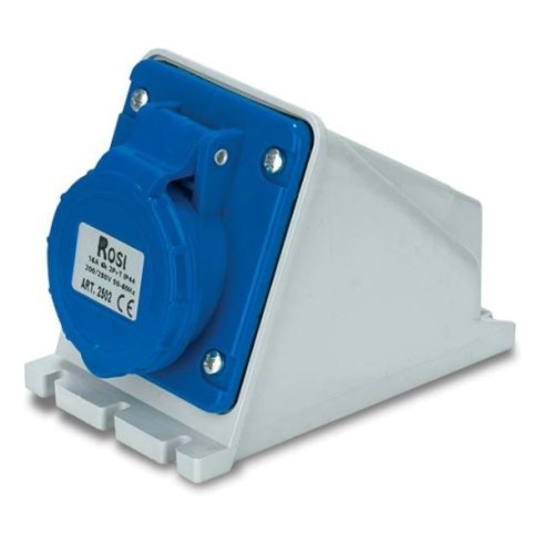 Industrial wall socket, 230V, 2P+E,...