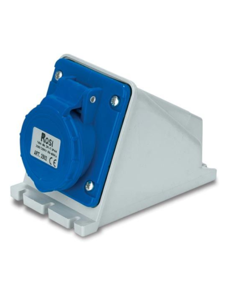 Wandcontactdoos voor industrieel gebruik, 230V, 2P+E, 16A, IP54 - Rosi 1002502