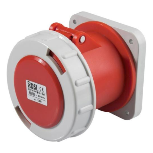 Flush-mounted industrial socket,...