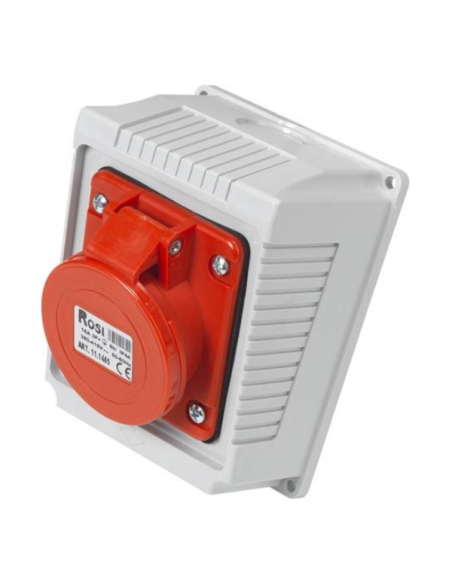 Presa industriale da parete, 380V, 3P+T, 32A, IP54 - Rosi 11.1416