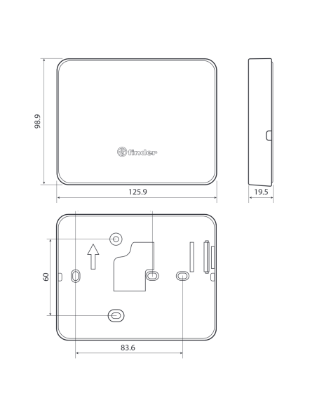Bliss WiFi chronothermostat, weekly programming, touch buttons, battery powered - Finder 1C.91.9.003.0W07