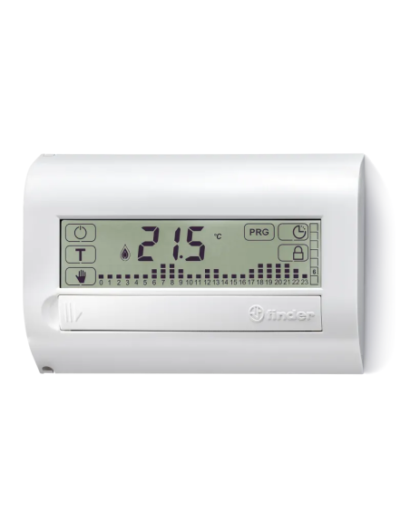 Chronothermostat mit LCD-Touchscreen-Display, Wochenprogrammierung, batteriebetrieben, weiß - Finder 1C.71.9.003.0007