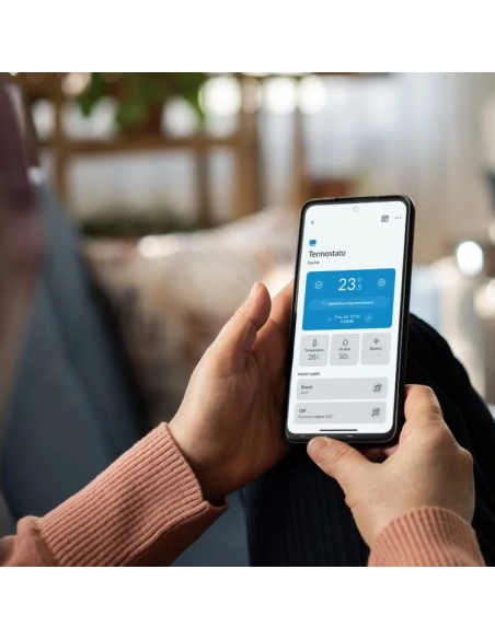 Bliss2 WiFi-thermostaat, tiptoetsen, werkt op batterijen - Finder 1C.B1.9.005.0007