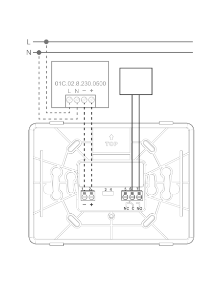 Bliss2 WiFi Thermostat mit Gateway, Touch-Tasten, batteriebetrieben - Finder 1C.B1.9.005.0007POA