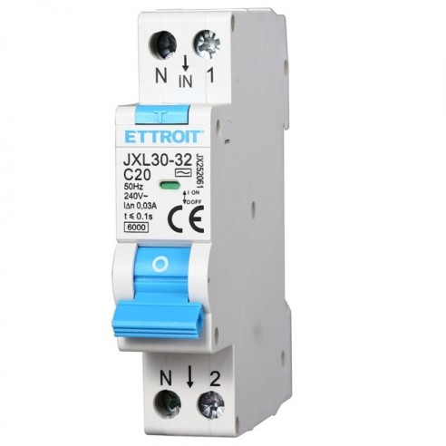 Aardlekschakelaar 1P+N, 1 module,...